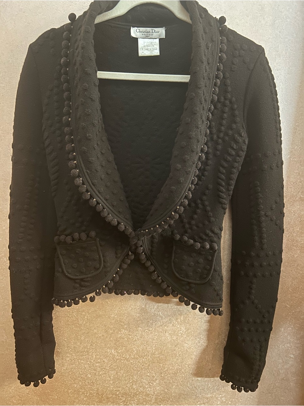 Vintage Dior Boutique Black Knit Cardigan